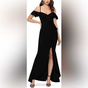 Formal Black Cold shoulder dress